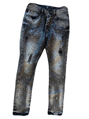 Men's Distressed Black Washed Slim Jeans